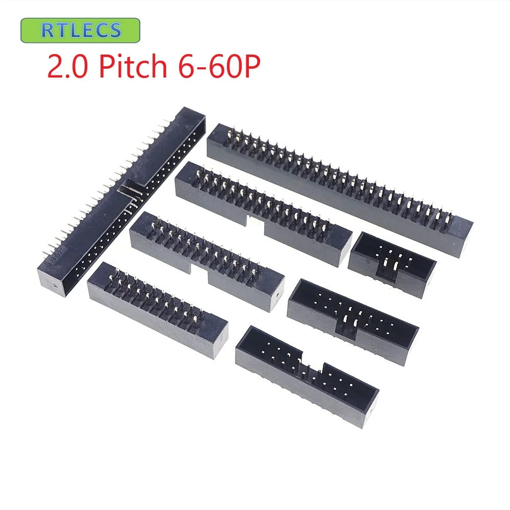 10 шт. заголовок коробки Pin 2x5P 2 0 мм Шаг наружный кожух PCB прямой IDC разъем два ряда