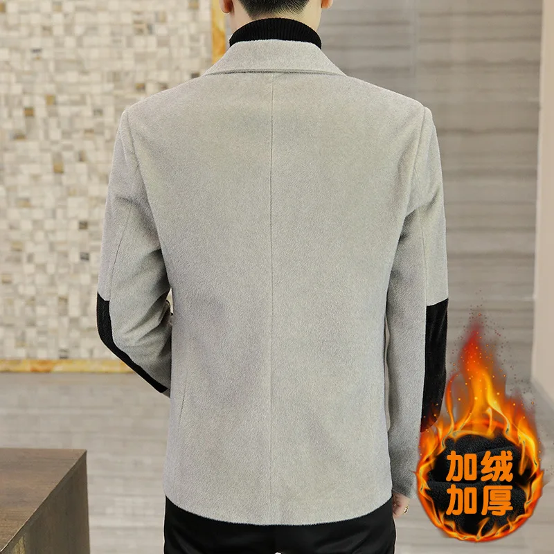 Мужской зимний шерстяной Блейзер HOO 2022 в стиле норки Молодежный утепленный