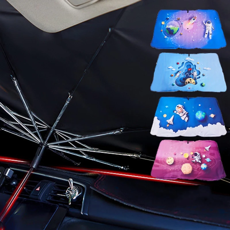 

Милый Универсальный складной зонт с высоким затенением для лобового стекла автомобиля солнцезащитный зонт УФ-чехол солнцезащитный козыре...