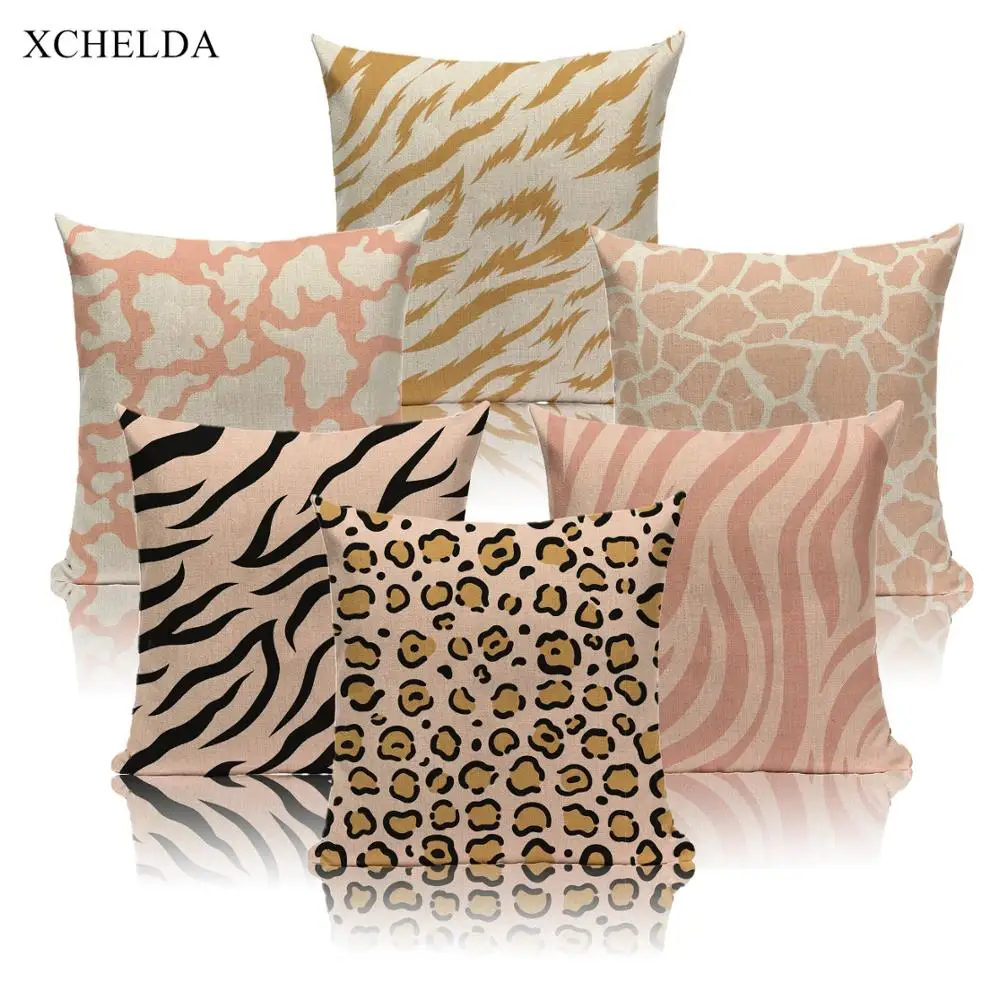 Шкуру животного узорчатый чехол скандинавский Стиль декоративная 45*45 льняная