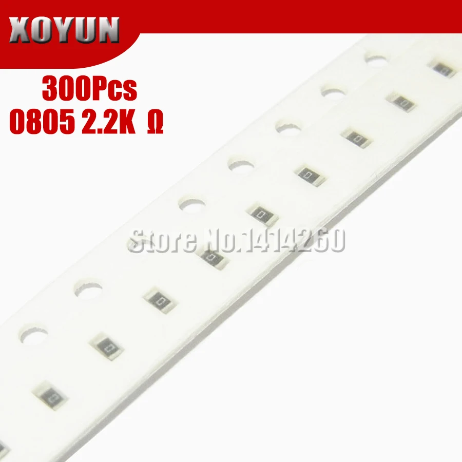 300 шт 0805 SMD резистор 1% 2 K ohm 1/8W 222 2K2|Резисторы| |