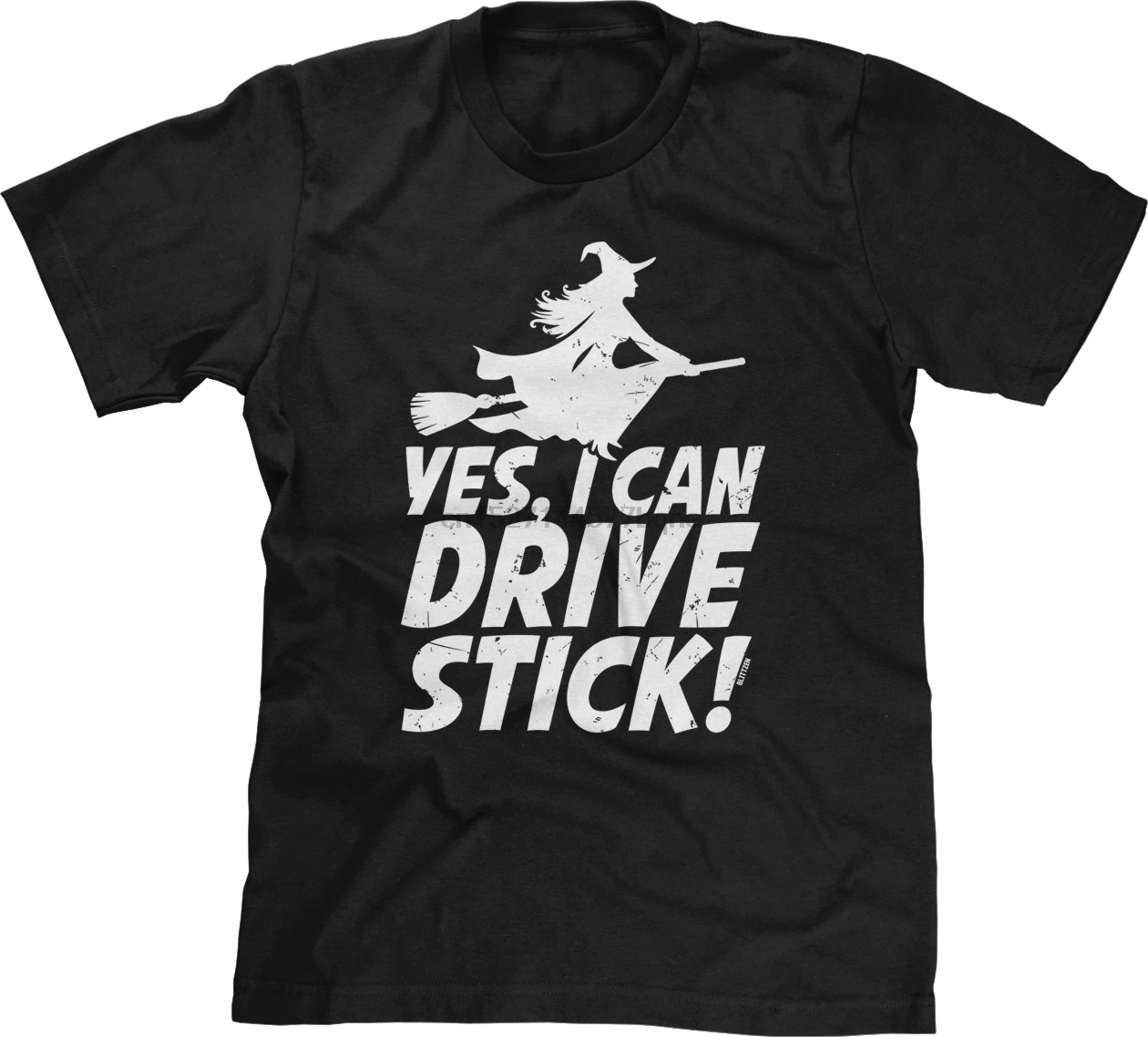 Yes I Can Drive Stick ведьма метла Хэллоуин шутка смешной Юмор каламбур Мужская