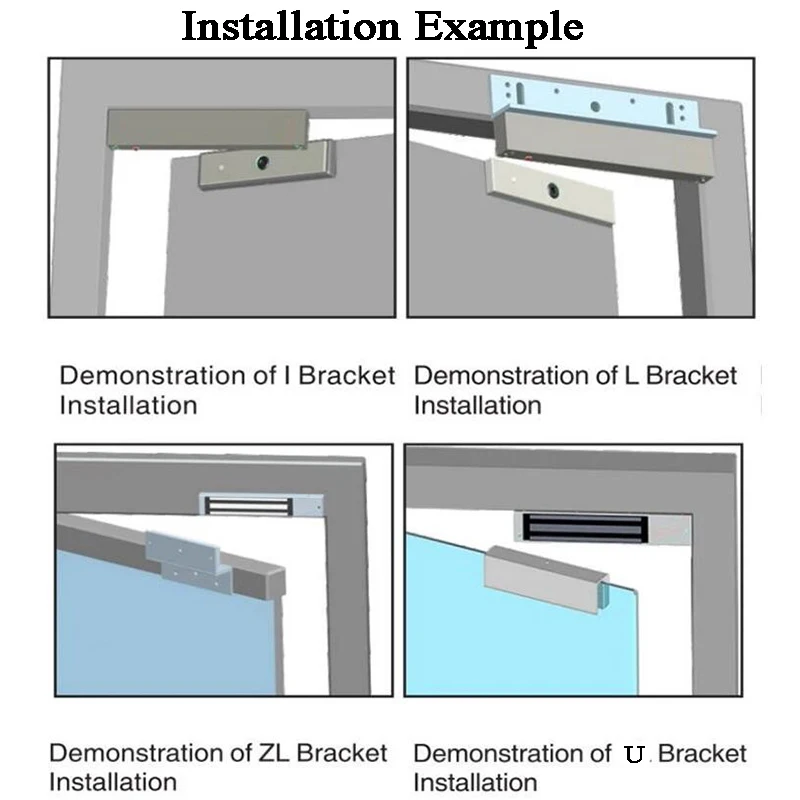 Магнитный дверной замок без рамы 280 кг 12 В Открыватель ворот U образный кронштейн