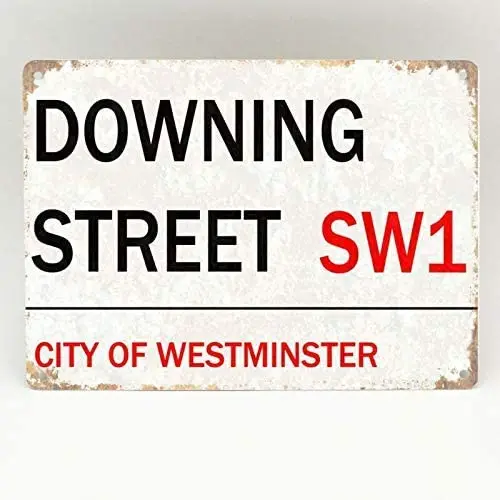 

JUCHen Downing Street Sw 1 London Street Road Metal Aluminum Sign Wall Decor Man Cave Bar