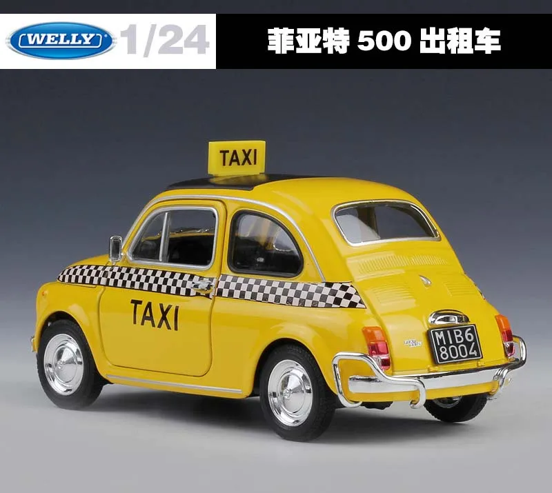 WELLY литая металлическая модель автомобиля симулятор 1:24 Nuova Fiat 500 1999 Ford Crown Victoria Taxi