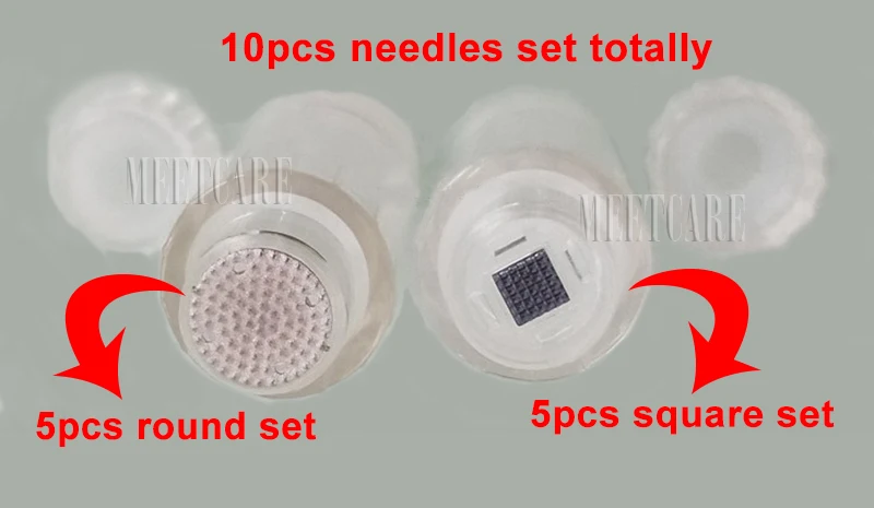 5pc round 5pc square Нано мезо инъекции воды пистолет красота уход за кожей лица инструмент Mesogun увлажняющий омоложение иглы машина - Цвет: 5pc round 5pc square