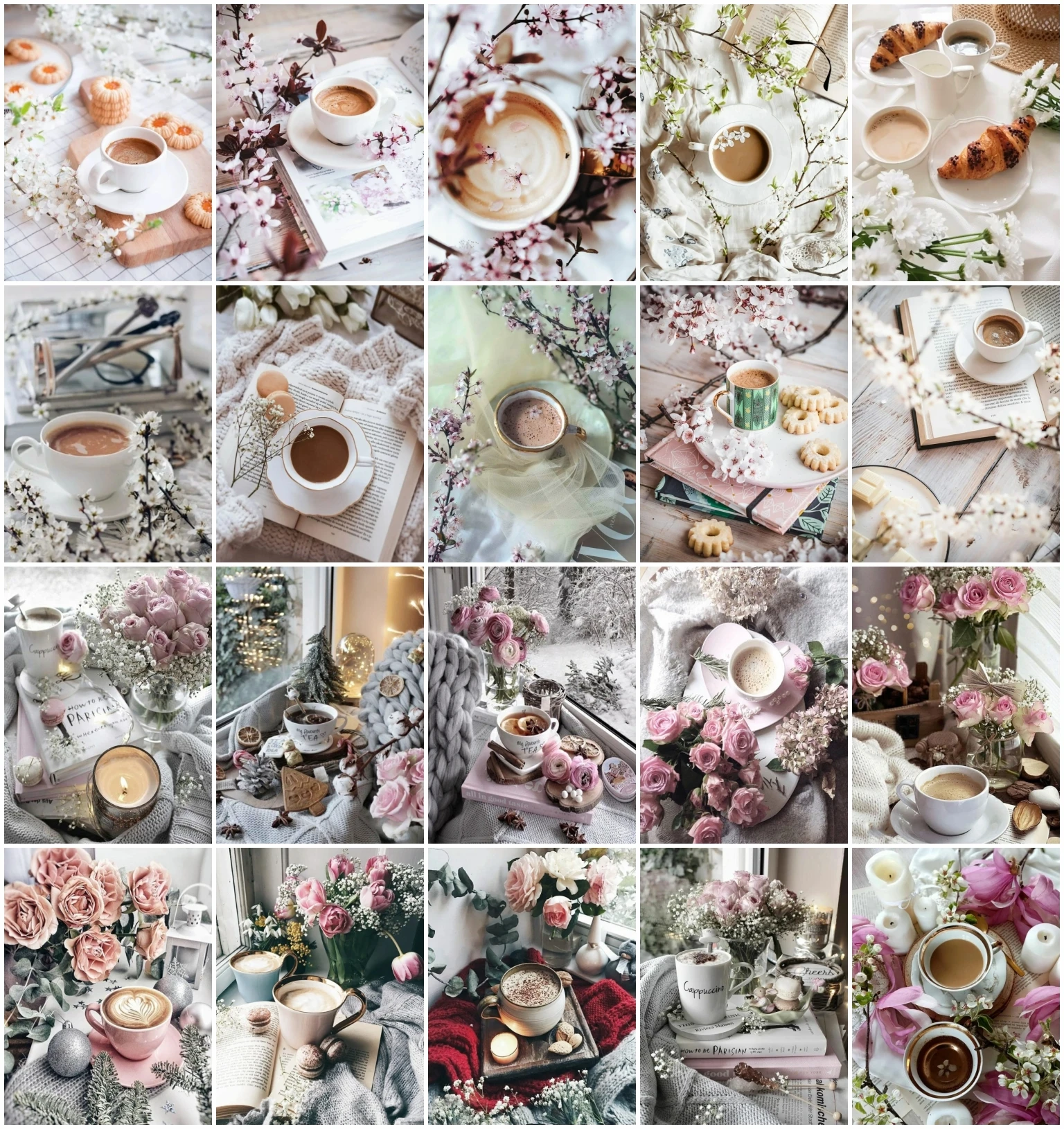 

AZQSD DIY Paint By Numbers For Adults Flower Coffee Canvas Paint Frameless Painting By Numbers Rose Kitchen Handmade Wall Decor