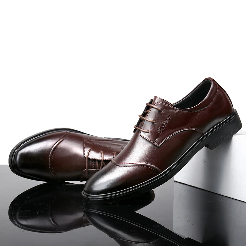 Мужские броги из натуральной кожи деловые туфли на шнуровке оксфорды 2019 | Обувь