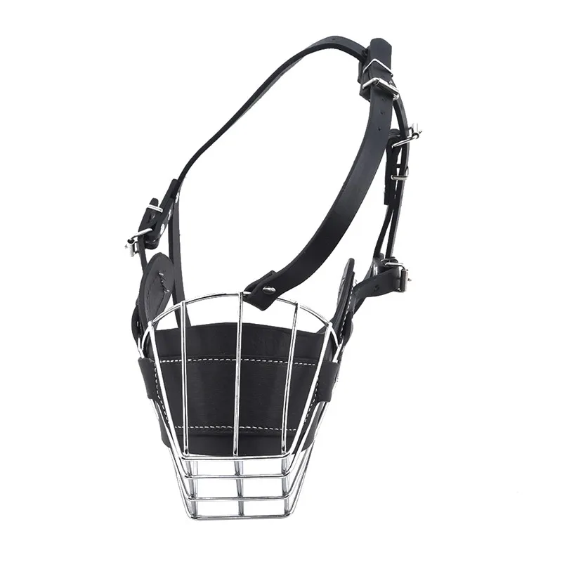 Черная/коричневая прочная металлическая корзина для собак намордник больших