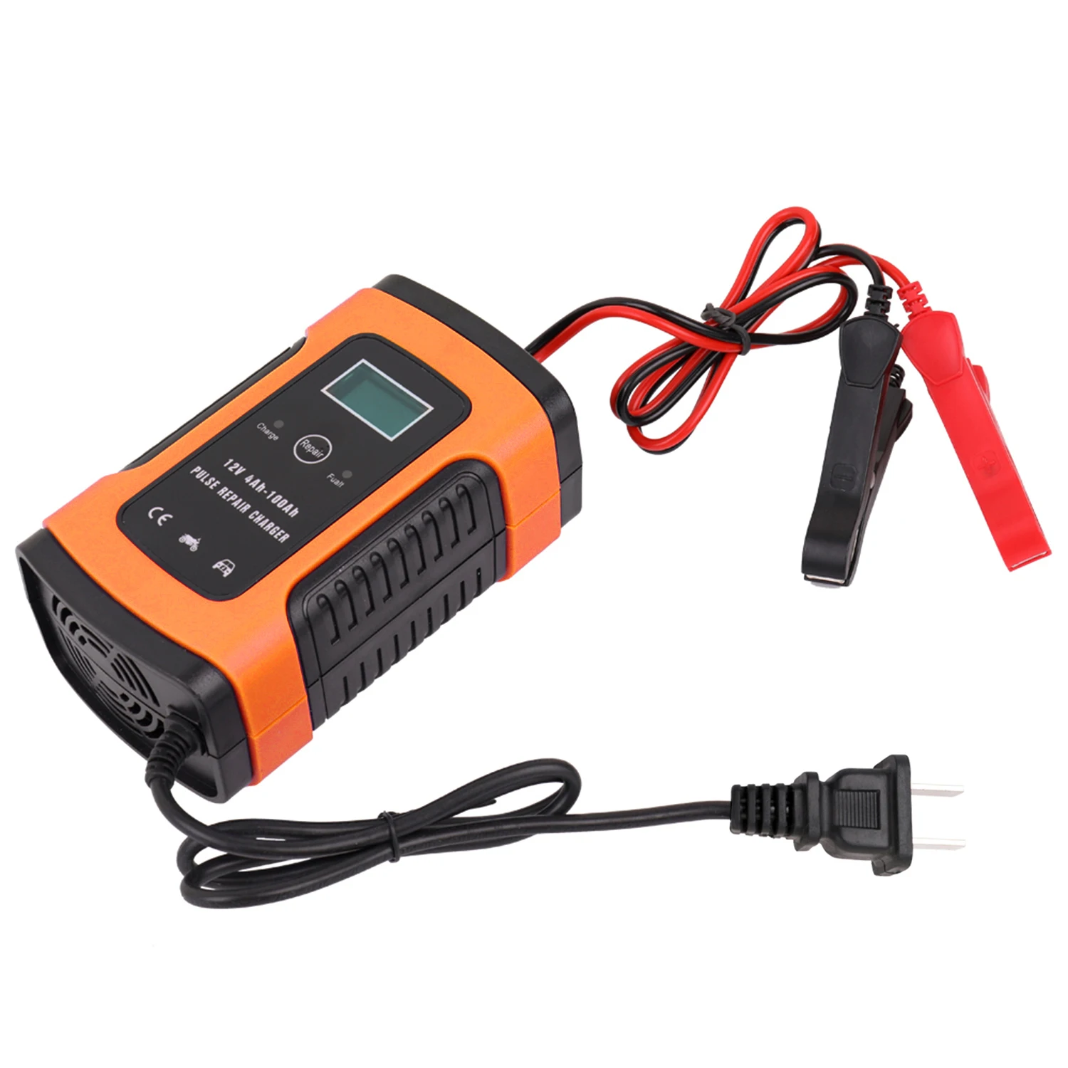 12V 5A  Full Automatic Car Battery Charger Intelligent Fast Power Charging Pulse Repair Charger with Digital LCD Display