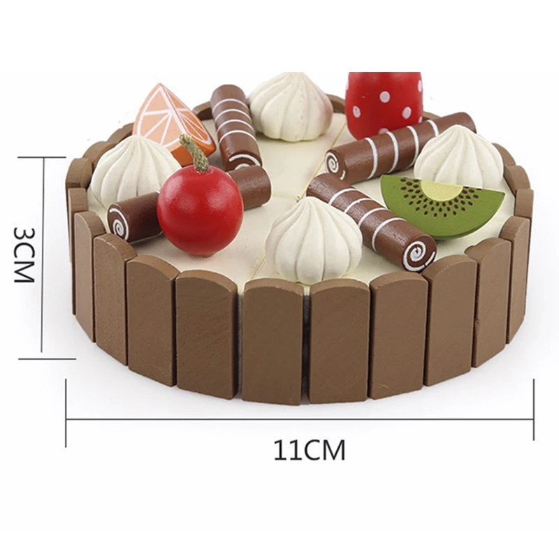 Комплект для ролевых игр деревянная игрушка еды сделай сам торта резки фруктов