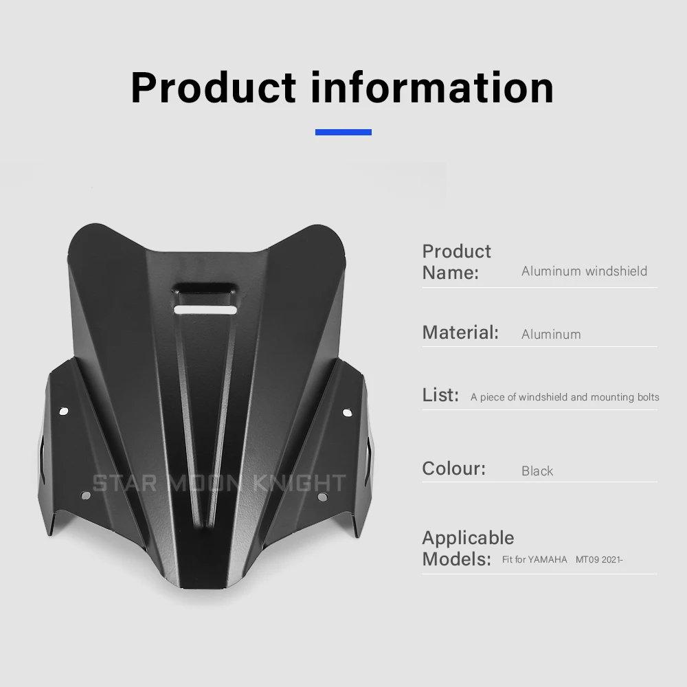 motorcycle accessories aluminum windscreen windshield wind shield screen protector fit for yamaha mt09 mt 09 mt 09 2021 free global shipping