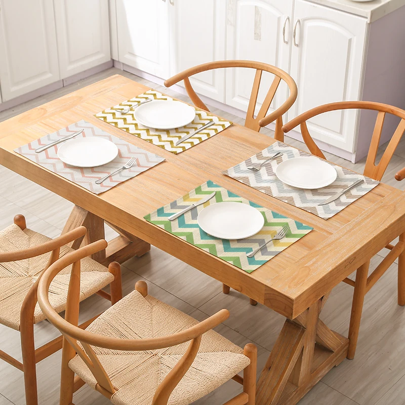 

Stripe Simplicity Linen Placemats Eco-Friendly Dining Table Mats Heat Insulation Pot Holder Cup Coasters Kitchen Accessories