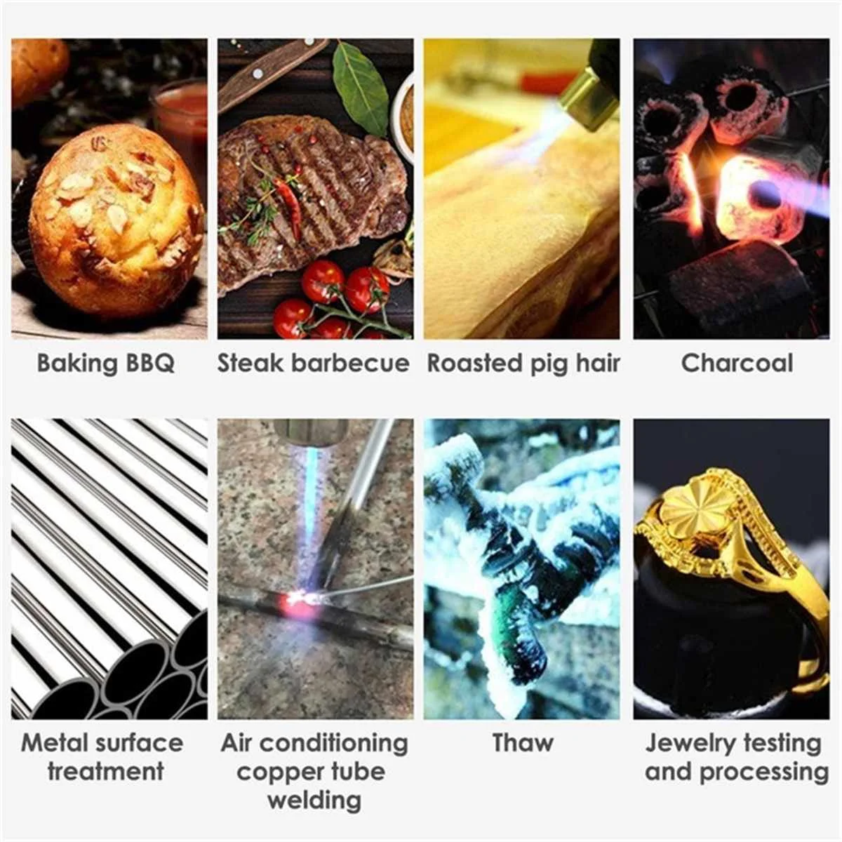 

Heat propane mapp torch Multi Purpose Includes 3 Nozzles/Tips High Intensity Gas Ignition Lighter Portable Flame Gun for Camping