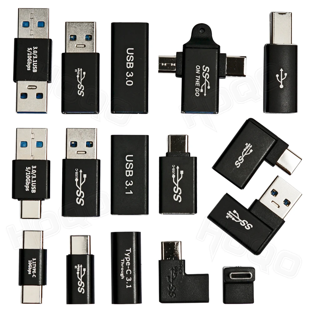 90-градусный Переходник USB 3.1 Type C мама в A B адаптер Папа-мама OTG usb 3 0 переходник type c