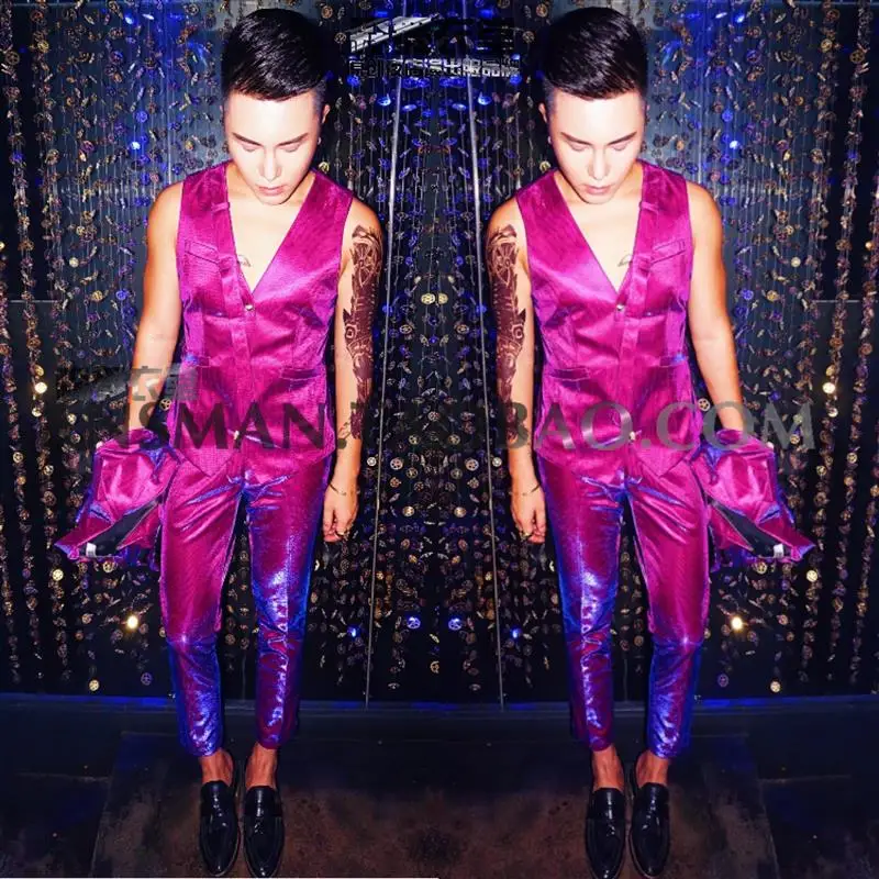 Костюм для выступления певицы мужской жилет приема ночного клуба карнавала