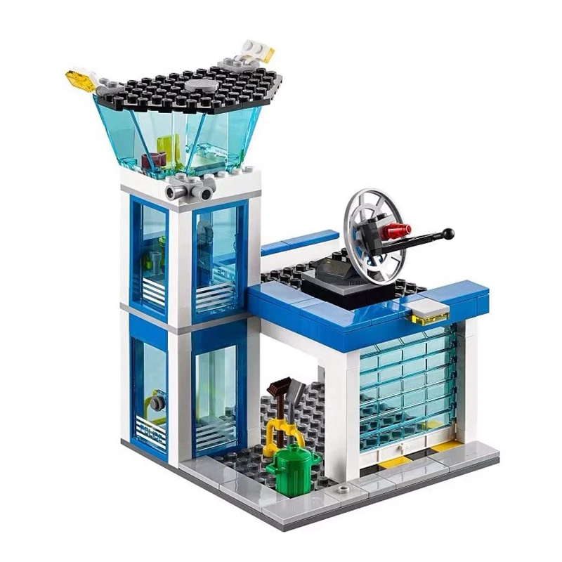 10424 Город Полицейский отдел вертолет мотоцикл набор строительных блоков детские