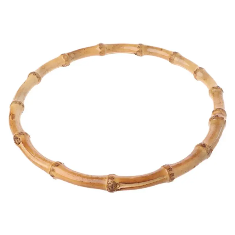 

1 x Round Bamboo Bag Handle for Handcrafted Handbag DIY Bags Accessories Good Quality 15x15cm Y5JD