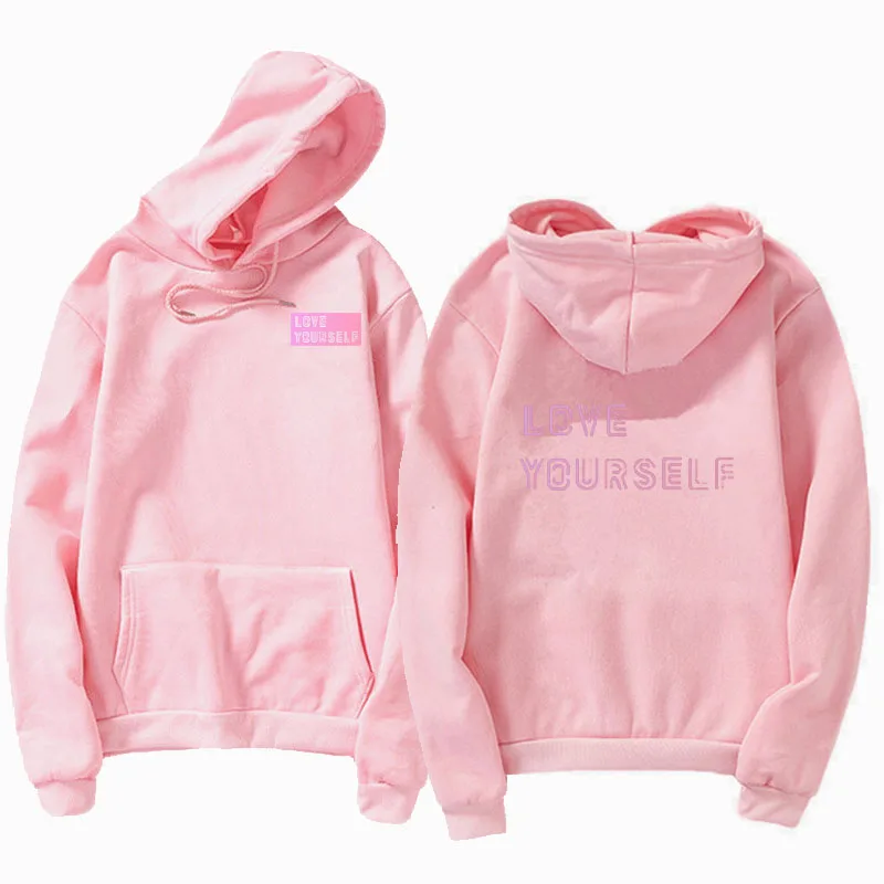 pink 5 Корея harajuku Толстовка love yourself толстовки HENJOY Love Yourself k pop женские толстовки! Воротником под горло! Кофты Bangtan boys - Цвет: pink 5