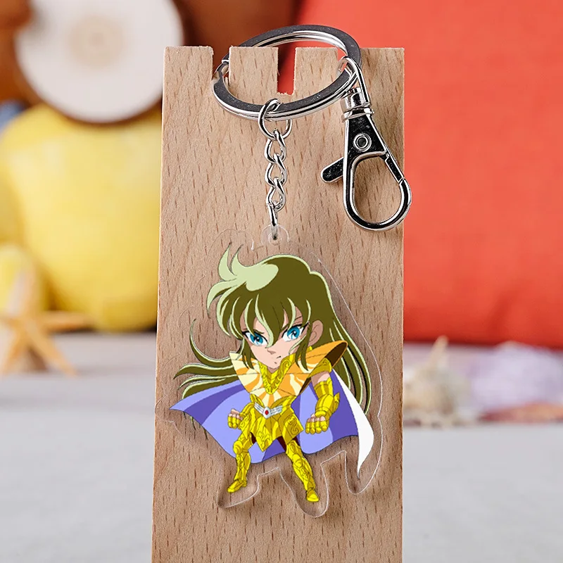 

Anime Peripheral Saint Seiya Acrylic Keychain Twelve Constellation Golden Saint Seiya Keychain Transparent Pendant Keyring