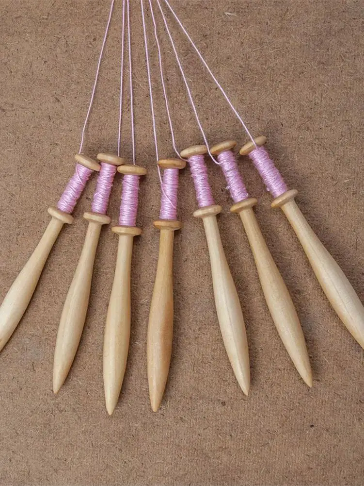 

Шпуля кружевные шпиндели для рукоделия Набор для изготовления кружева 5,31 дюйма длинные шпули с гладкой ручкой 7 шт. кружевные вязальные Ki