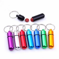portable aluminum alloy medicine bottle health care sealed small key chain hanging bottle diy pendant charms buckle accessories