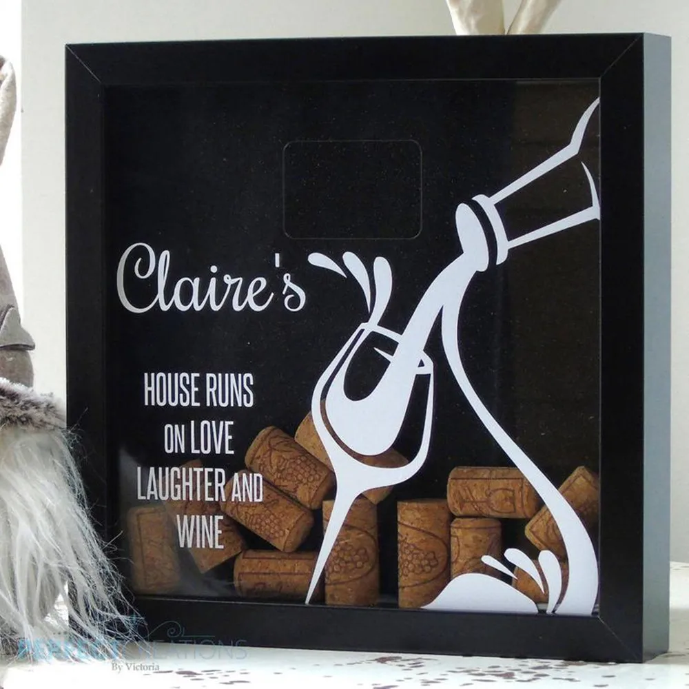 Коробка для теней из пробкового вина на заказ рамка рождественского дня рождения