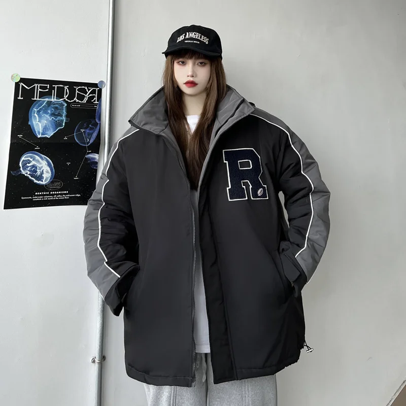 Cotton Jacket Coat Women's 2021 Autumn And Winter Korean Version Ins Plush Thickened Loose Bread Parkas Warm Cotton Coat