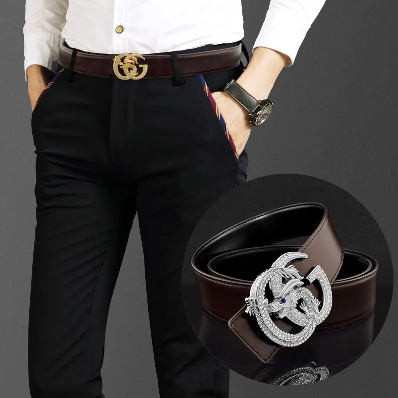 

Повседневный ремень для мужчин, модный винтажный китайский дракон пояс из коровьей кожи с пряжкой на талии, роскошный ремень из натуральной...