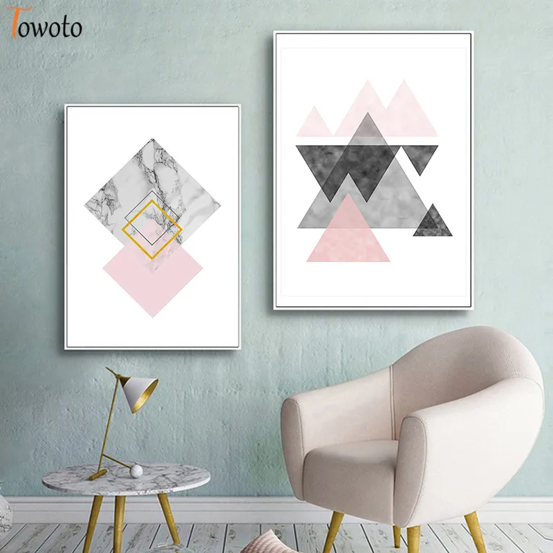 Абстрактное украшение Картина на холсте для гостиной постер с принтом розовый