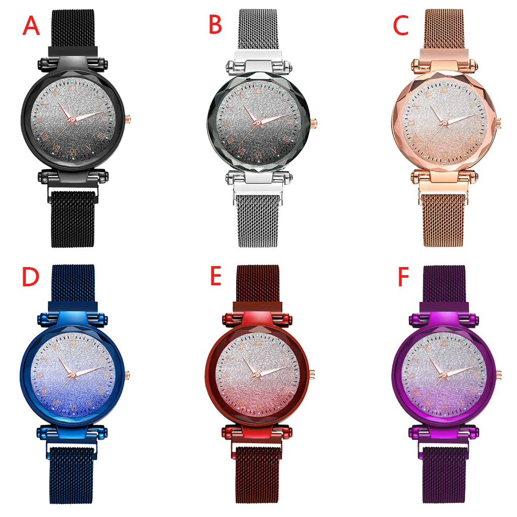 

reloj Ladies Wristwatches Vansvar Women's Quartz Magnet Buckle Stainless Steel Sky Luminous Watch montre femme gifts for women