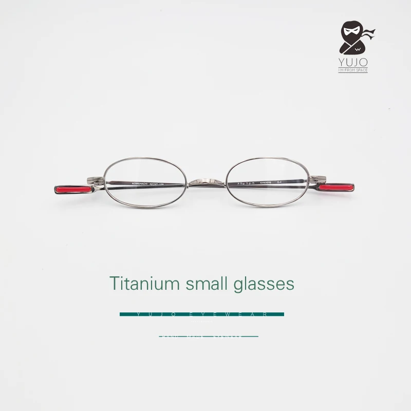 

Pure titanium retro small oval prescription glasses Vintage Silver Black anti Blu ray myopia glasses very small reading computer