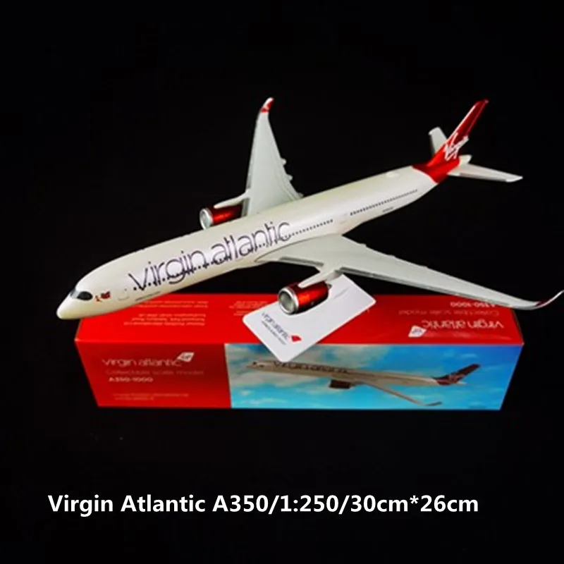 Plástico Virgin Atlantic Airlines Airbus 350 A350 Airways Aeronaves Faça Você Mesmo Montado Montagem Avião Modelo 30cm 1:250 ar
