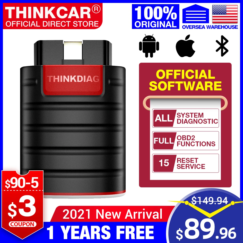 Thinkdiag Bluetooth OBD2 Scanner new Version Automotivo OBD 2 TPMS Code Reader Car Diagnostic Tool for DIY PK MK808 Easydiag