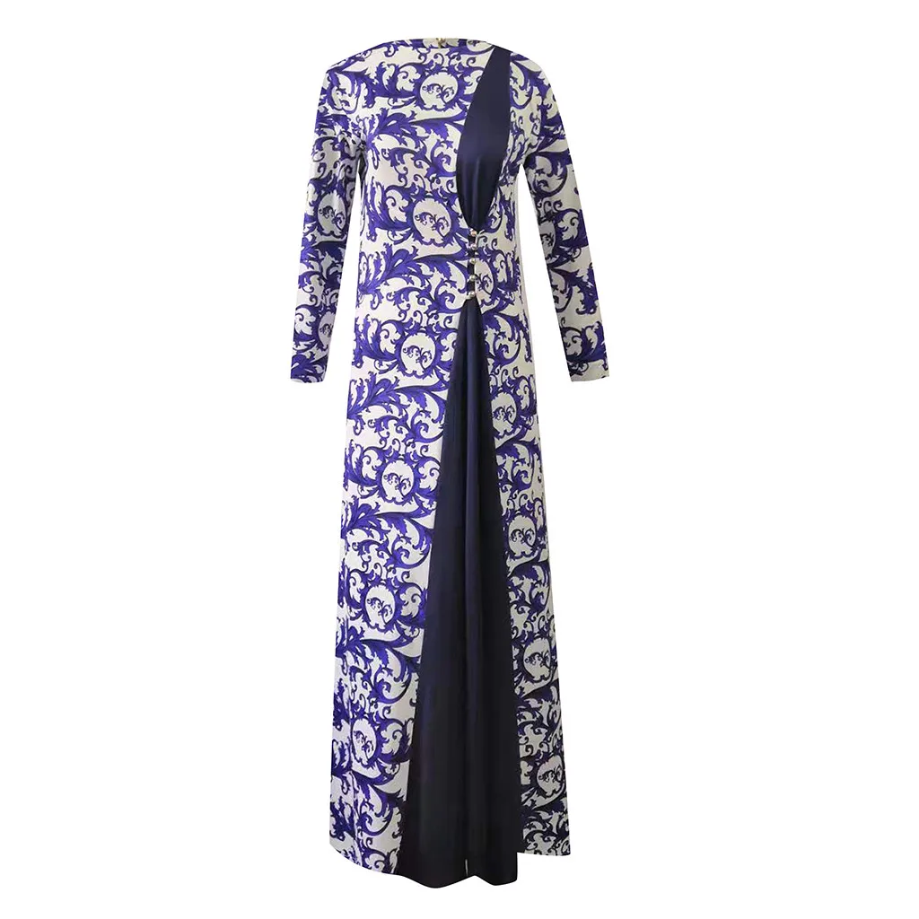 Макси платье с принтом трикотажное мусульманское абая свободное кимоно длинное