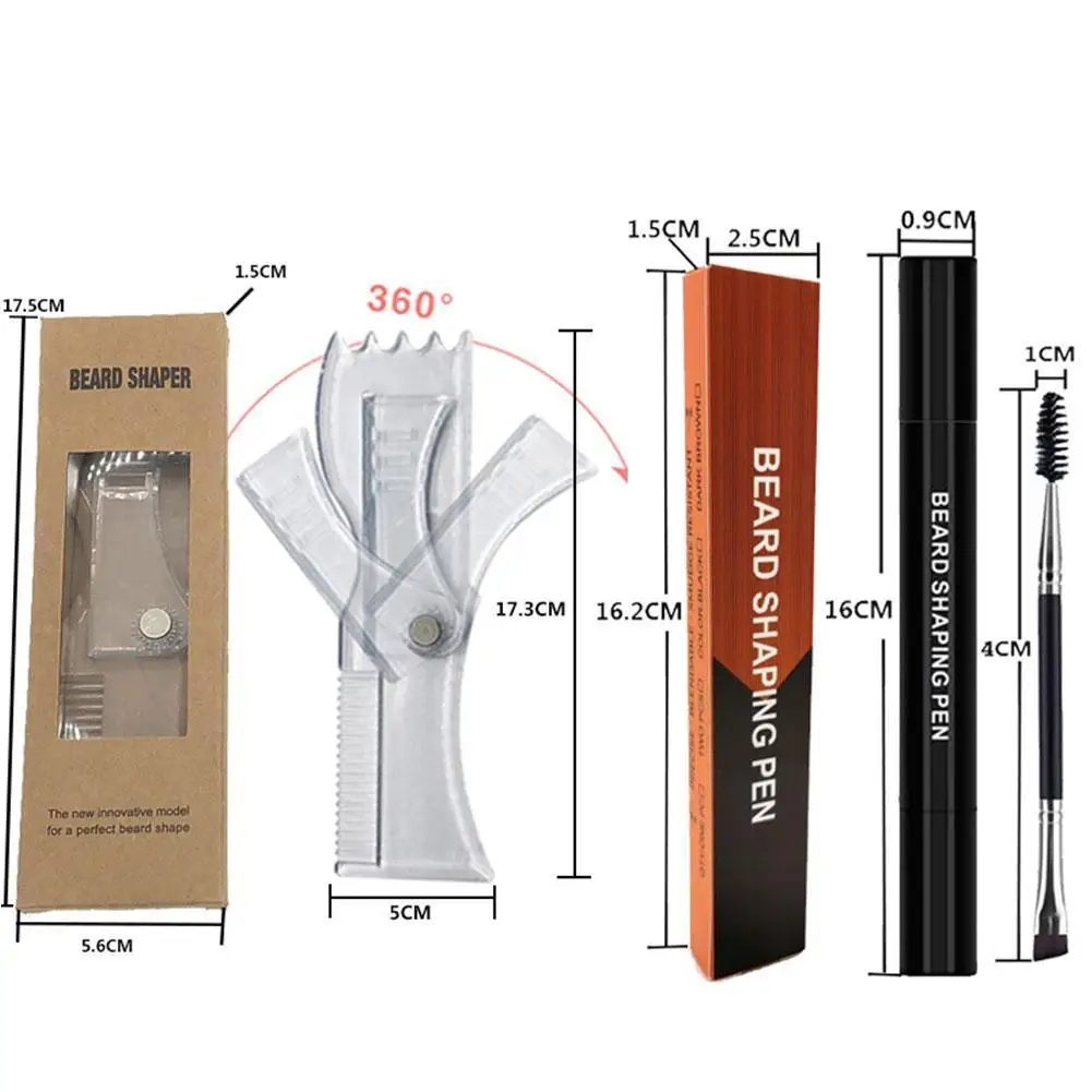 

Новая комбинированная линейка два в одном с четырьмя зубцами для наполнения бороды, вращающаяся линейка для бороды и N8X5