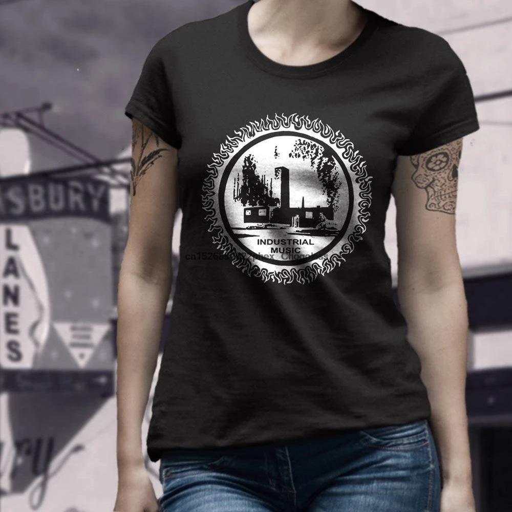 

Industrial records T shirt screen print short sleeve shirt cotton