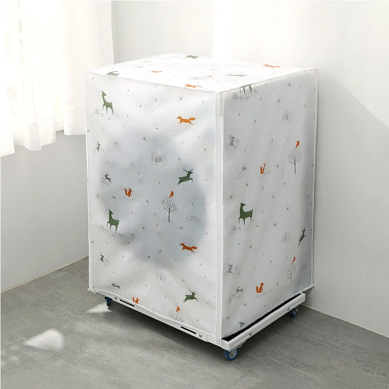 

PEVA Sunscreen Dust Proof Cover Washing Machine Cover Waterproof Case Washing Machine Protective Dust Jacket Front Top Open