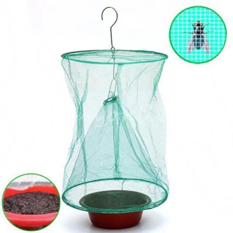 

Reusable Hanging Flycatcher Cage Pest Control Fly Killer Flies Folding Flytrap Cage Net Trap Home Garden Yard Supplies
