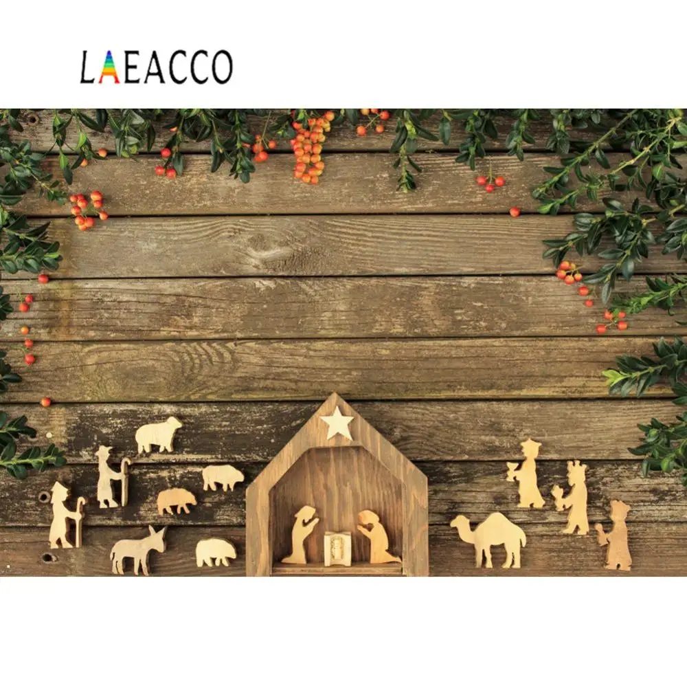 Laeacco старая деревянная доска рождественские фестивали сосновый конус Иисус