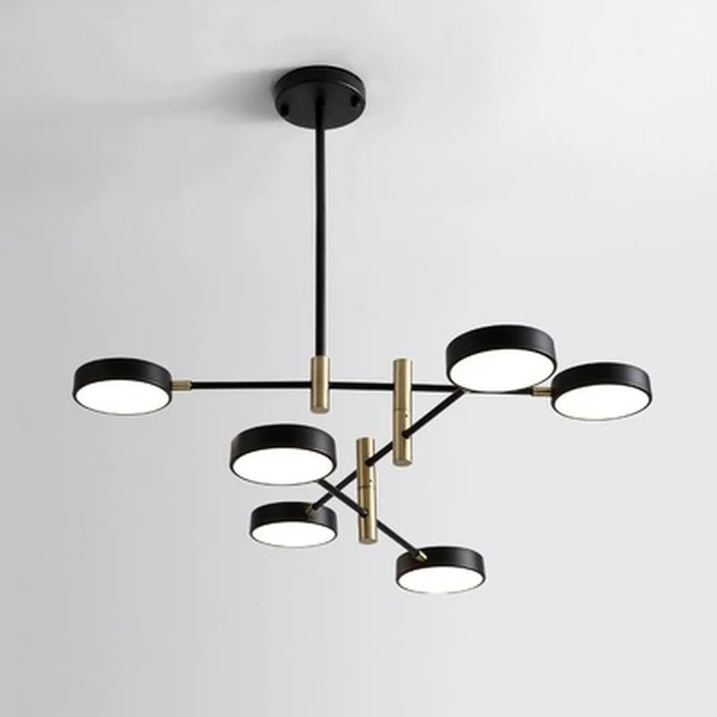 

Подвесной светодиодный светильник в скандинавском стиле, простой индивидуальный креативный дизайн, набор из кованого железа, вращающаяся ...