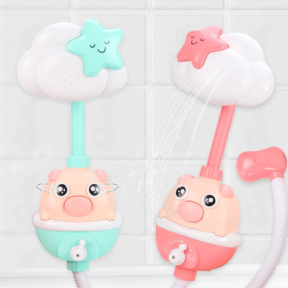 

Baby Shower Bath Toys Kids Electric Funny Cartoon Pig Sucker Water Faucet Spray Children Portable Interactive Present