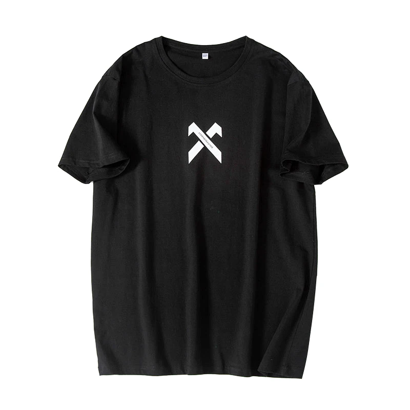 

Black Logo Print Men Summer Hip Hop TShirts Streetwear Tops Tees Casual Harajuku Male Short Sleeve T-Shirts Oversized Streetwear