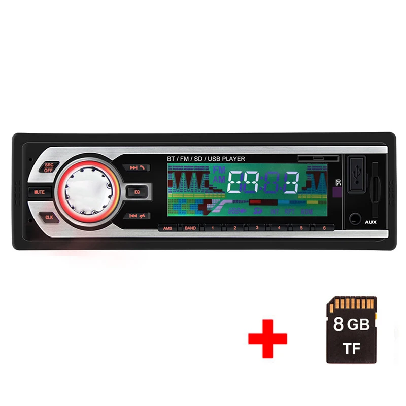 8G SD Card Авторадио 1 Din Bluetooth автомобильное радио SD 24 В mp3-плеер авто аудио автомобильный аудио плеер 1 DIN автомагнитолы наборы стерео Карро автомотив - Цвет: 8G SD Card