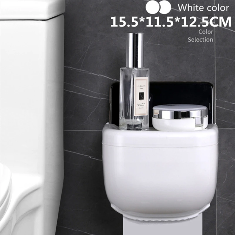 

Toilet Roll Holder Waterproof Paper Towel Holder Wall Mounted Roll Paper Stand Case Tube Storage Box Bathroom Accessories