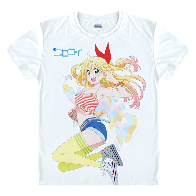 Футболка Nisekoi Raku Ichijo Chitoge костюмы для косплея мужские футболки из японского