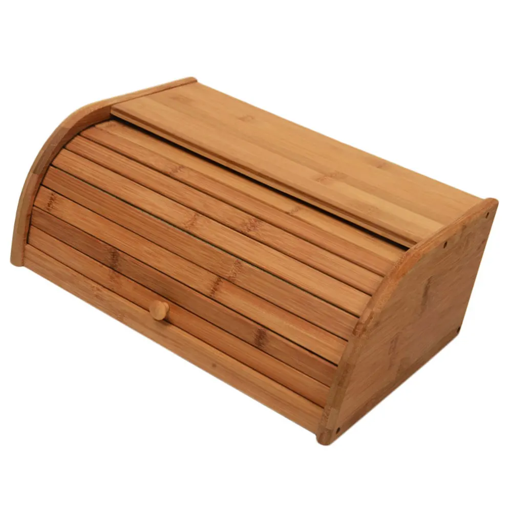 

1Pc Wooden Kitchen Bread Box Household Storage Bin Practical Food Container