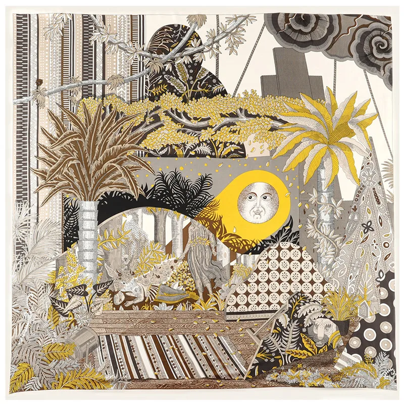 130 см шелковый шарф дизайнерские женские квадратные шарфы платок для женщин