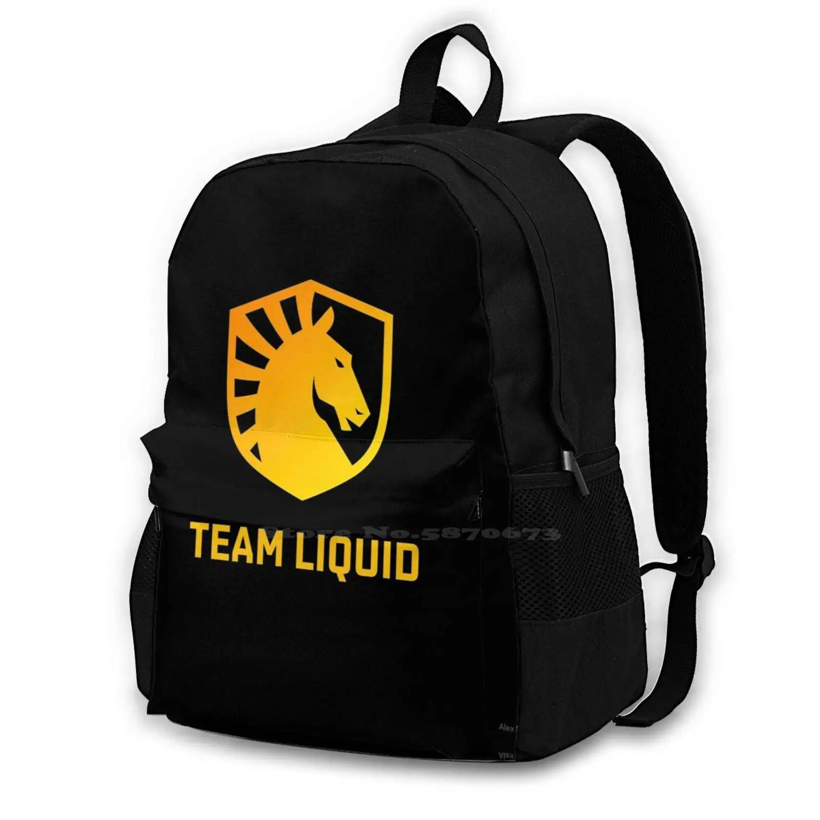 Team Liquid Golden Logo Black Edition Fashion Travel Laptop School Backpack Bag Liquid Csgo Gaming Esports Team Logo Team