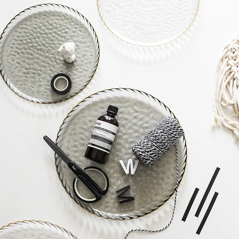 Скандинавская стеклянная тарелка с холодным ветром в стиле ins из Пномпеня для